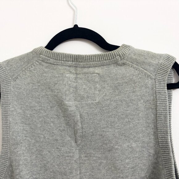 H&M Grey 100% Cotton Men's Sleeveless Sweater Vest - Sz Small - Picture 8 of 13